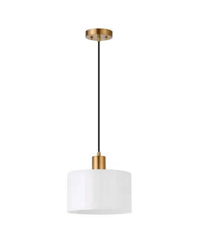 Hudson & Canal Henri 10" Glass Shade Wide Pendant In Brass