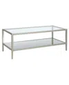Hudson & Canal Hera 45" Wide Metal Rectangular Coffee Table With Mirror Shelf In Satin Nickel