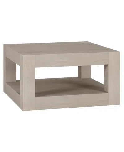 Hudson & Canal Hughes 32" Wood Wide Square Coffee Table In Alder White