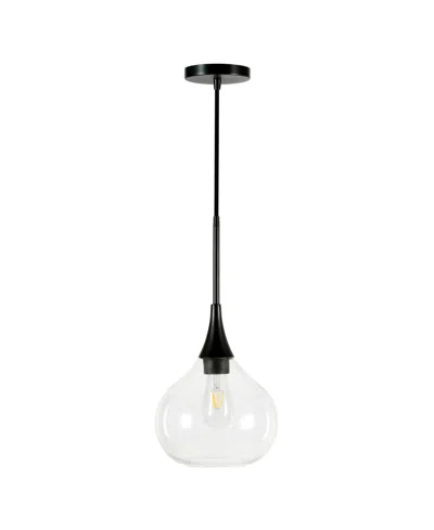 Hudson & Canal Ida 9" Wide Metal Pendant In Black