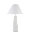 Hudson & Canal Ingalls 28" Tall Monochrome Table Lamp With Linen Shade In Matte White