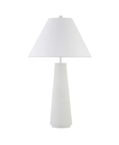 Hudson & Canal Ingalls 28" Tall Monochrome Table Lamp With Linen Shade In Matte White