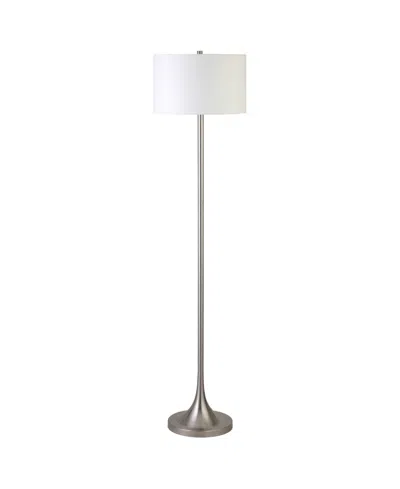 Hudson & Canal Josephine 62" Tall Floor Lamp With Fabric Shade In Brushed Nickel