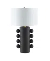 Hudson & Canal Jurrah 26.75" Ceramic Table Lamp With Fabric Shade In Black