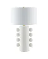 Hudson & Canal Jurrah 26.75" Ceramic Table Lamp With Fabric Shade In White