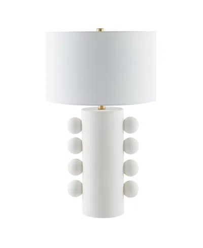 Hudson & Canal Jurrah 26.75" Ceramic Table Lamp With Fabric Shade In White