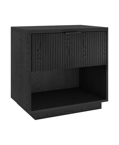 Hudson & Canal Karten 24" Wide Rectangular Fluted Nightstand In Black