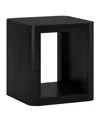 Hudson & Canal Kellan 20" Wood Wide Square Side Table In Black