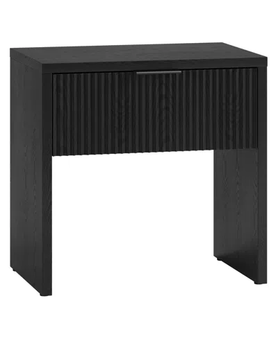 Hudson & Canal Kenslow 24" Wide Rectangular Fluted Nightstand In Black Grain
