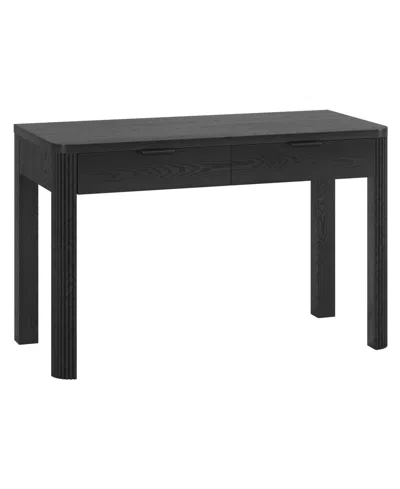 Hudson & Canal Lonsdale 48'' Wood Wide Rectangular Desk In Black Grain