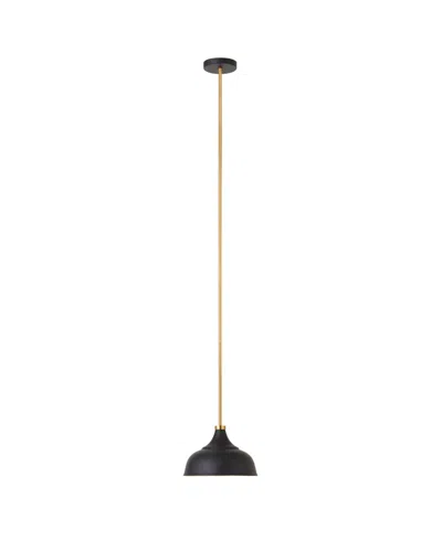 Hudson & Canal Mackenzie 10.75" Metal Shade Wide Pendant In Blackened Bronze