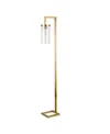 Hudson & Canal Malva Brass Floor Lamp With Seeded Glass Shade In Brass
