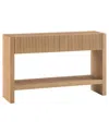 Hudson & Canal Manzanita 48" Solid Wood Wide Rectangular Fluted Console Table In Brown