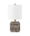 Hudson & Canal Pacha 15.5" Metal Stone Table Lamp With Fabric Shade