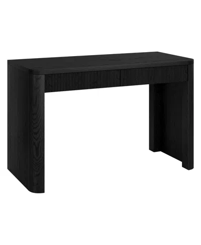 Hudson & Canal Palmera 47.5" Wide Rectangular Fluted Desk In Black