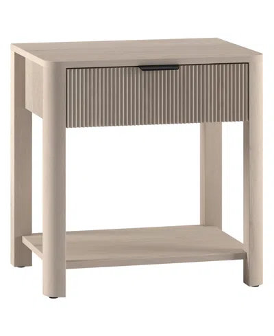 Hudson & Canal Pomona 24" Wide Rectangular Fluted Nightstand In Alder White