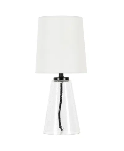 Hudson & Canal Quimby 15.75" Linen Shade Tall Mini Lamp In Seeded Glass