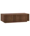 Hudson & Canal Reyes 48" Wide Rectangular Fluted Coffee Table In Brown