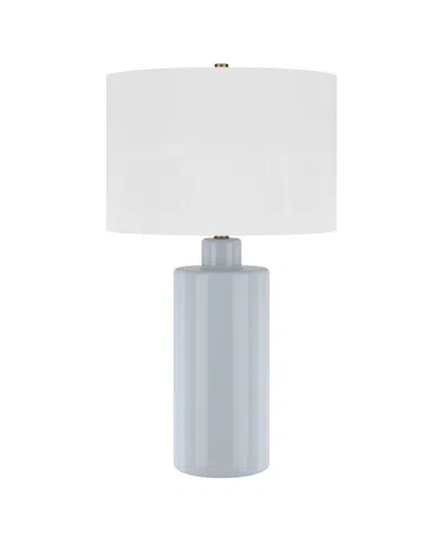 Hudson & Canal Selina 25" Ceramic Table Lamp With Fabric Shade In Blue