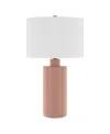 Hudson & Canal Selina 25" Ceramic Table Lamp With Fabric Shade In Pink