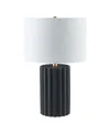 Hudson & Canal Seren 23" Ceramic Table Lamp With Fabric Shade In Black