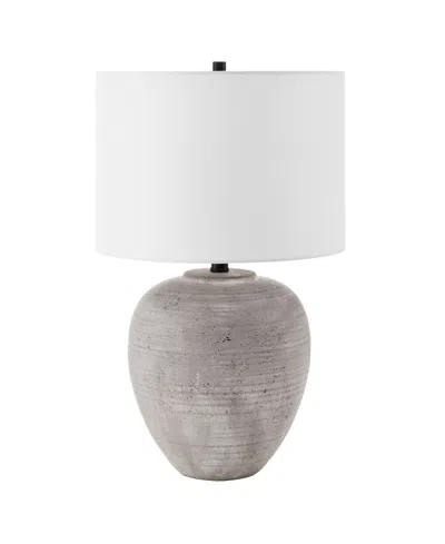 Hudson & Canal Shira 23" Ceramic Table Lamp With Fabric Shade In White