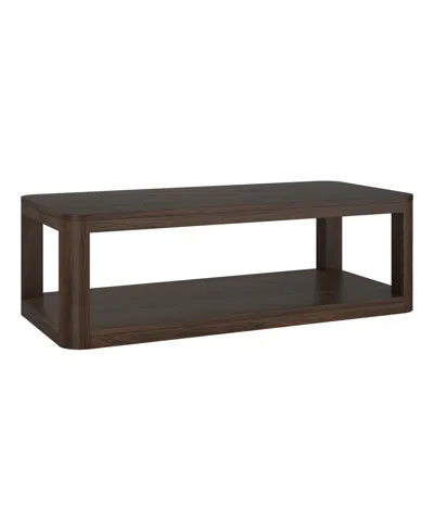Hudson & Canal Stellan 47" Wood Wide Rectangular Coffee Table In Alder Brown