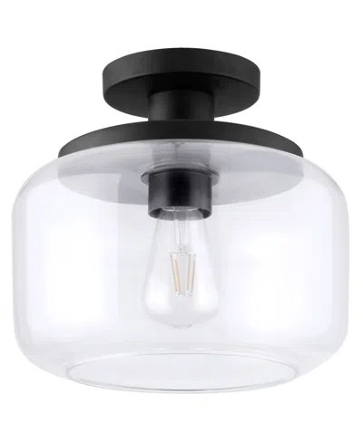 Hudson & Canal Tatum 11" Wide Semi Flush Mount With Glass Shade In Blackened Bronze