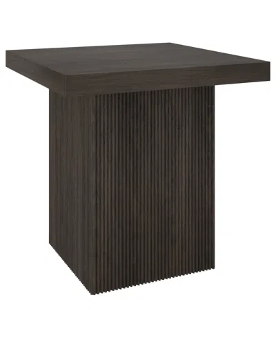 Hudson & Canal Torren 22" Wide Square Fluted Side Table In Alder Brown