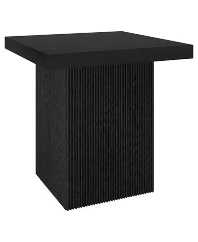Hudson & Canal Torren 22" Wide Square Fluted Side Table In Black Grain