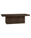 Hudson & Canal Torren 48" Wide Rectangular Fluted Coffee Table In Brown