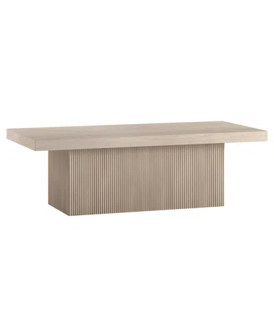 Hudson & Canal Torren 48" Wide Rectangular Fluted Coffee Table In Alder White