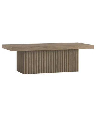 Hudson & Canal Torren 48" Wide Rectangular Fluted Coffee Table In Tan,beige