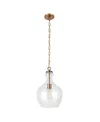 Hudson & Canal Verona 11" Glass Shade Wide Pendant In Brass