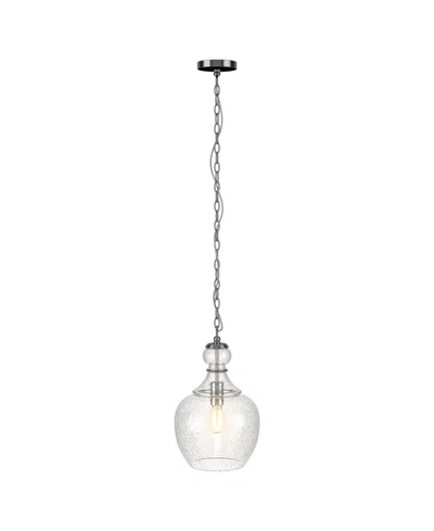 Hudson & Canal Verona 11" Wide Metal Pendant In Silver