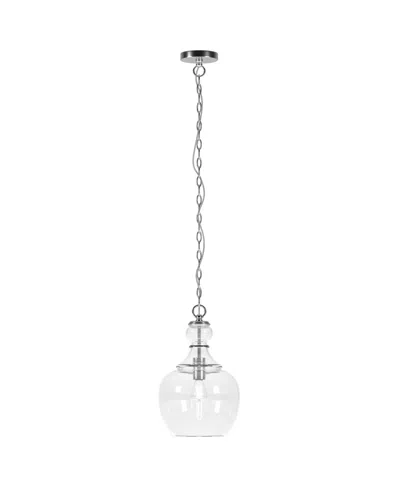Hudson & Canal Verona 11" Wide Metal Pendant In Silver