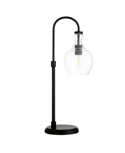 Hudson & Canal Verona 27" Glass Shade Tall Arc Table Lamp In Blackened Bronze