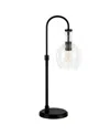 Hudson & Canal Verona 27" Tall Arc Table Lamp With Glass Shade In Blackened Bronze
