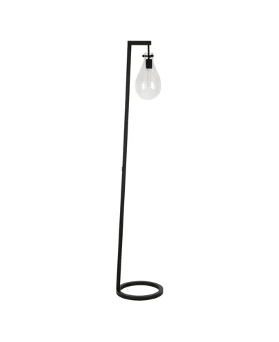 Hudson & Canal Weston 66" Glass Shade Tall Floor Lamp In Blackened Bronze