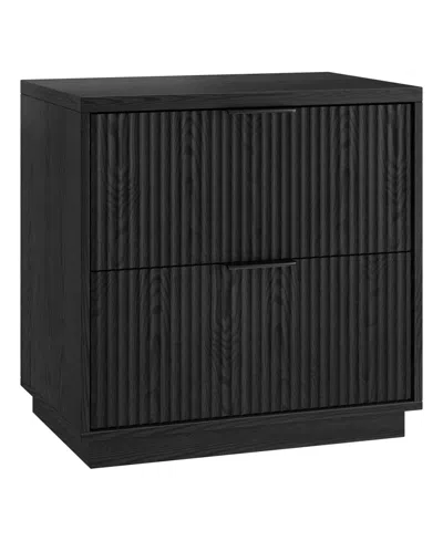 Hudson & Canal Yarden 24" Wide Rectangular Fluted Nightstand In Black