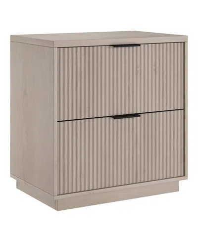 Hudson & Canal Yarden 24" Wide Rectangular Fluted Nightstand In Brown