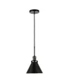 Hudson & Canal Zeno 8.5" Wide Pendant With Metal Shade In Blackened Steel