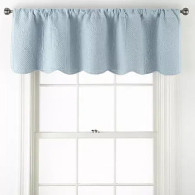 Hudson & Main Audrey Rod Pocket Scallop Valance In Blue