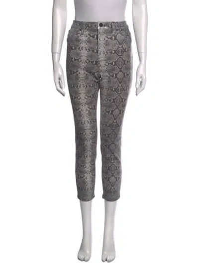 Pre-owned Hudson Animal Print Skinny Leg Pants In Gray