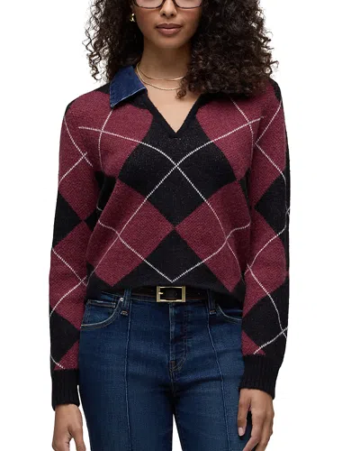 Hudson Argyle Long Sleeve Sweater In Multi