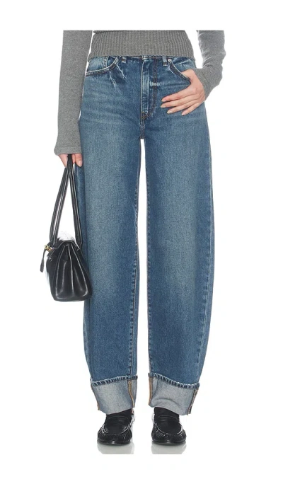 Hudson Aria Cuffed Barrel Jeans In Blue