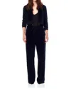 Hudson Aria Velvet Side Snaps Track Pants In Blue In Blue