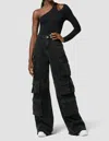 Hudson Asymmetrical Long Sleeve Bodysuit In Black In Black