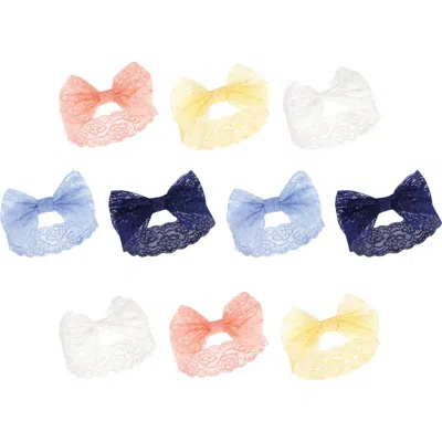 Hudson Baby 10pk Lace Headbands In Orange