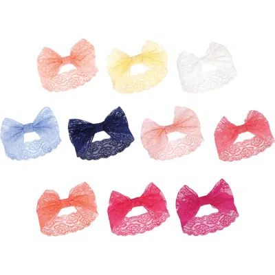 Hudson Baby 10pk Lace Headbands In Red
